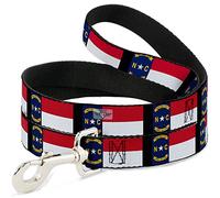 Buckle-Down DL-W31447 - Bandera de Carolina del Norte/Correa Negra para Mascota, 10,16 cm de Largo, 2,54 cm de Ancho