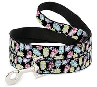 Buckle-Down DL-W31523 Búho Sketch Negro/Blanco/Multi Color Pet Leash, 4" de Largo - 1" de Ancho