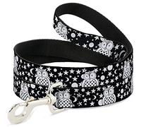Buckle-Down DL-W31527 Owls Black / White3 Pet Leash, 4' de Largo - 1" de Ancho