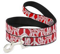 Buckle-Down DL-W31634 Peace Sketch Red/White Pet Leash, 4" de Largo - 1" de Ancho