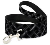 Buckle-Down DL-W31639-N Estrecha 0,5" Plaid X Black/Gray Dog Leash, 4'