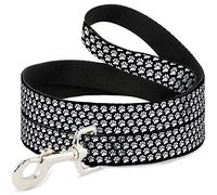 Buckle-Down DL-W31664 - Pajarita para Mascota, diseño de Huellas, Color Blanco y Negro, 1,27 m de Largo