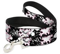 Buckle-Down DL-W31685 - Corazón de Punk y Huesos Cruzados con Plato, Color Negro y Blanco, para Mascotas, 10,16 cm de Largo, 2,54 cm de Ancho