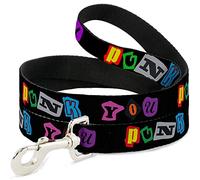 Buckle-Down DL-W31692 Punk You Black/Full Color Pet Leash, 4' de Largo - 1" de Ancho