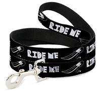 Buckle-Down DL-W31818 Ride ME - Tabla de Surf, Color Blanco y Negro, para Mascotas, 10,16 cm de Largo, 2,54 cm de Ancho