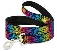 Buckle-Down DL-W31828 Zebra Rainbow Ombre Pet Leash, 4' de Largo - 1" de Ancho