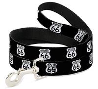 Buckle-Down DL-W31853-N - Cartel de repetición de Trazo Estrecho de 1,27 cm con Correa para Perro, Color Negro y Blanco