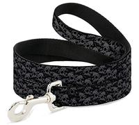 Buckle-Down DL-W31936 Skull Yard Black/Gray Pet Leash, 4" de Largo - 1" de Ancho