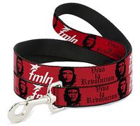 Buckle-Down DL-W32207 Viva LA Revolucion Che w/fmln Red Pet Leash, 4' de Largo - 1" de Ancho