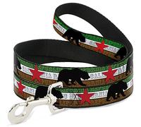 Buckle-Down DL-W35505-W - Silueta para Mascotas, diseño de Oso de Cali y Estrella, Color Verde, Blanco, marrón, Negro y Rojo, 10,16 cm de Largo y 3,81 cm de Ancho