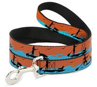 Buckle-Down DL-W37120 Sup w/Perro neón Naranja/Azul/Negro Pet Leash, 4 'de Largo - 1" de Ancho
