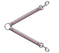 Buckle-Down DLS-W30197 Americana Stars & Stripes7 - Divisor de Correa, Color Blanco, Azul y Rojo, 2,54 cm de Ancho - 76,2 cm de Longitud
