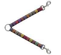 Buckle-Down DLS-W30376 Checker & Stripe Calaveras Negro/Multi Neon Correa Divisor, 1" de Ancho - 30" de Longitud