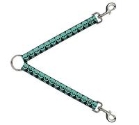 Buckle-Down DLS-W30379 Checker & Stripe Calaveras Negro/Blanco/Verde Correa Divisor, 1" de Ancho - 30" de Longitud