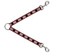 Buckle-Down DLS-W30481 - Correa divisora Doble Swag, Color Negro/Blanco/Rojo, 2,54 cm W-76,2 cm L