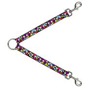 Buckle-Down DLS-W30603 Funky Skulls Hearts & Stars Black/Multi Color Correa Divisor, 1" de Ancho - 30" de Longitud