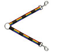Buckle-Down DLS-W30696 - Divisor de Correa con Bandera del Orgullo Americano (arcoíris/Negro, 2,5 x 76 cm)