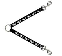 Buckle-Down DLS-W32504 Yin Yang - Correa divisoria con alas, Color Negro y Blanco, 2,5 x 76,2 cm