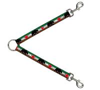 Buckle-Down DLS-W35505 - Correa de pie, diseño de Osito de Cali, Color Verde, Blanco, marrón, Negro y Rojo, 2,54 cm x 76,2 cm