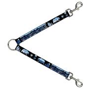 Buckle-Down DLS-W35506 - Correa divisoria de California Republic/rodamiento/Estrellas Silueta Negro/Escenario de montaña, 2,5 x 76,2 cm L