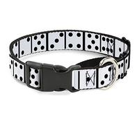Buckle-Down Dominoes - Collar para Perro de Color Negro/Blanco/Negro Martingale, 2,5 cm de Ancho, Cuello pequeño