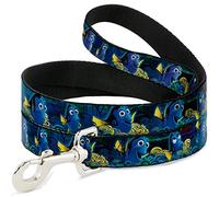 Buckle-Down Dory Poses/Swirls Blues/Yellows Pet Leash, 6" x 1/2"