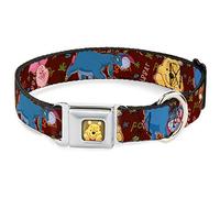 Buckle Down dyfa Winnie The Pooh Cara Radial a Todo Color marrón Collar de Perro