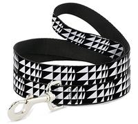Buckle-Down Eighties 8 Negro/Blanco Pet Leash, 4" x 1/2"