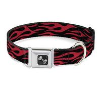 Buckle-Down Flame - Collar para Perro, Color Rojo, Ancho pequeño, 33-45 cm