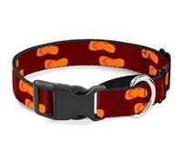 Buckle-Down Flip Flops - Collar para Perro de Color Burdeos/Naranja Martingale, 3,8 cm de Ancho, Cuello pequeño, de 33 a 46 cm