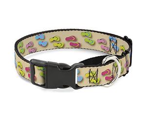 Buckle-Down Flip Flops3 Arena Multicolor Martingale Collar de Perro, 3,81 cm de Ancho, Cuello: 45,72 cm - 81,28 cm