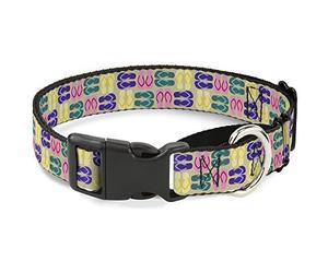 Buckle-Down Flip Flops4 Arena Multicolor Martingale Collar de Perro, 3,8 cm de Ancho, Cuello: 45,72-81,28 cm
