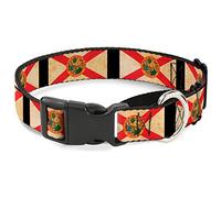 Buckle-Down Florida Banderas/Black Martingale Collar de Perro, 1" de Ancho, Cuello Mediano, 11-17"