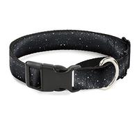 Buckle-Down Galaxy Arch - Collar para Perro, Color Negro, Gris, Blanco Martingal, 2,5 cm de Ancho, Cuello Mediano.