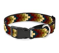 Buckle-Down Geometric4 Tan/Azul/Vino/Marrón/Oliva Martingale Collar de Perro, 3,8 cm de Ancho, 45,72 cm de Cuello, Grande