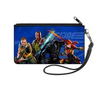 Buckle-Down GI Joe - Cartera con cremallera, GI Joe Unit Agents Group Pose and Logo Blues, lona, Azul, S, Casual