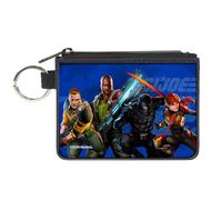 Buckle-Down GI Joe - Cartera con cremallera, GI Joe Unit Agents Group Pose and Logo Blues, lona, Azul, XS, Casual