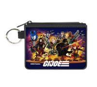 Buckle-Down GI Joe - Cartera con cremallera, logotipo y logotipo de GI Joe Universe Agents Explosion Group, color azul, Azul, XS, Casual