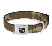 Buckle-Down Giraffe Spots Tan/Brown Collar de Perro, Ancho grande/18 - 32 Pulgadas