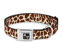 Buckle-Down Giraffe Spots2 - Collar para Perro, Color Crema/marrón, Talla grande/15-26