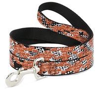 Buckle-Down Grunge Bricks Orange Pet Leash, 4" x 1/2"