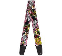 BUCKLE-DOWN gs-w30241 "Born to Raise Hell Close Up rosa" correa para guitarra