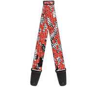 BUCKLE-DOWN gs-w30719 naranja piedra pared patrón en negro color blanco lunares correa para guitarra