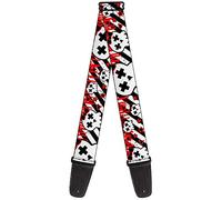 BUCKLE-DOWN gs-w30750 calaveras blanco y negro raya Diagonal de sangre de gotas de correa para guitarra