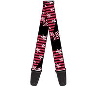 BUCKLE-DOWN gs-w31241 Love Me de estrellas y rayas en color negro correa para guitarra