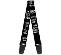 Buckle-Down GS-W31248 - Correa para guitarra "LETS DUB TO FK STEP, color negro y blanco