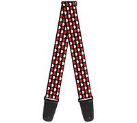 Buckle-Down GS-W31306 Correa para guitarra "Mini Hearts Black/Red/White"