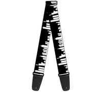 Buckle-Down GS-W31443 Correa para guitarra "New York Solid Skyline Black/White"