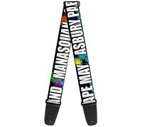 Buckle-Down GS-W31444 - Correa para guitarra "New Jersey Shore Towns Black/Multi Color/White"