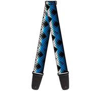Buckle-Down GS-W31669 Correa para guitarra "Plaid X Gradient Black/White/Blue"
